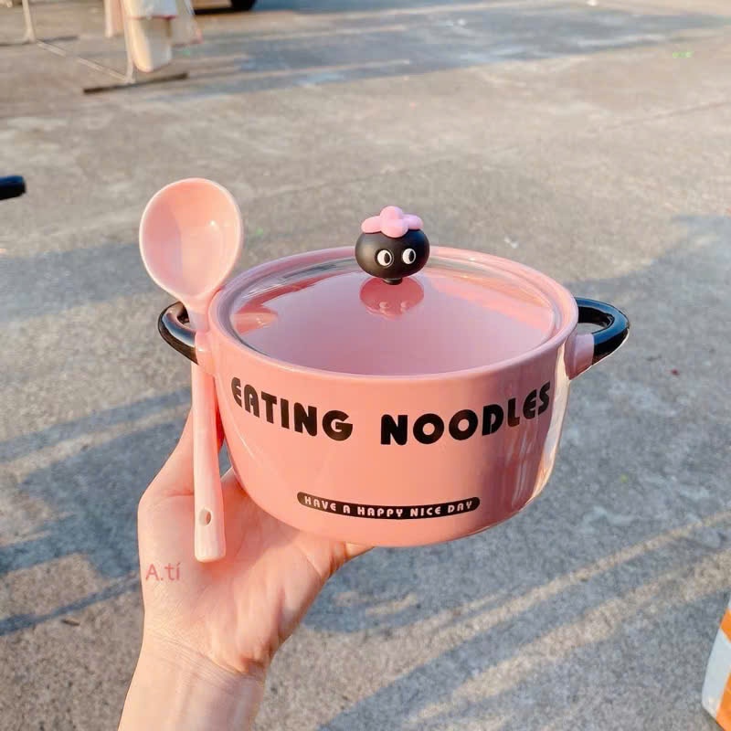 [40] Tô Sứ Ăn Mì 8inch EATING NOODLE Kèm Muỗng (W045)