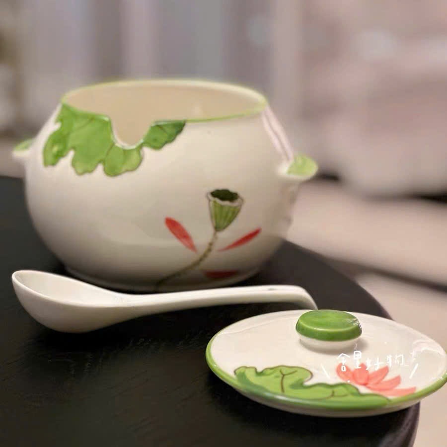 [24] Hủ đựng mỡ 880ml hoa sen