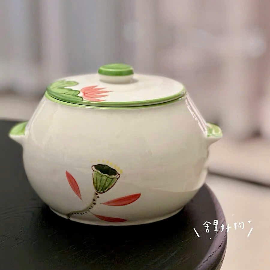 [24] Hủ đựng mỡ 880ml hoa sen