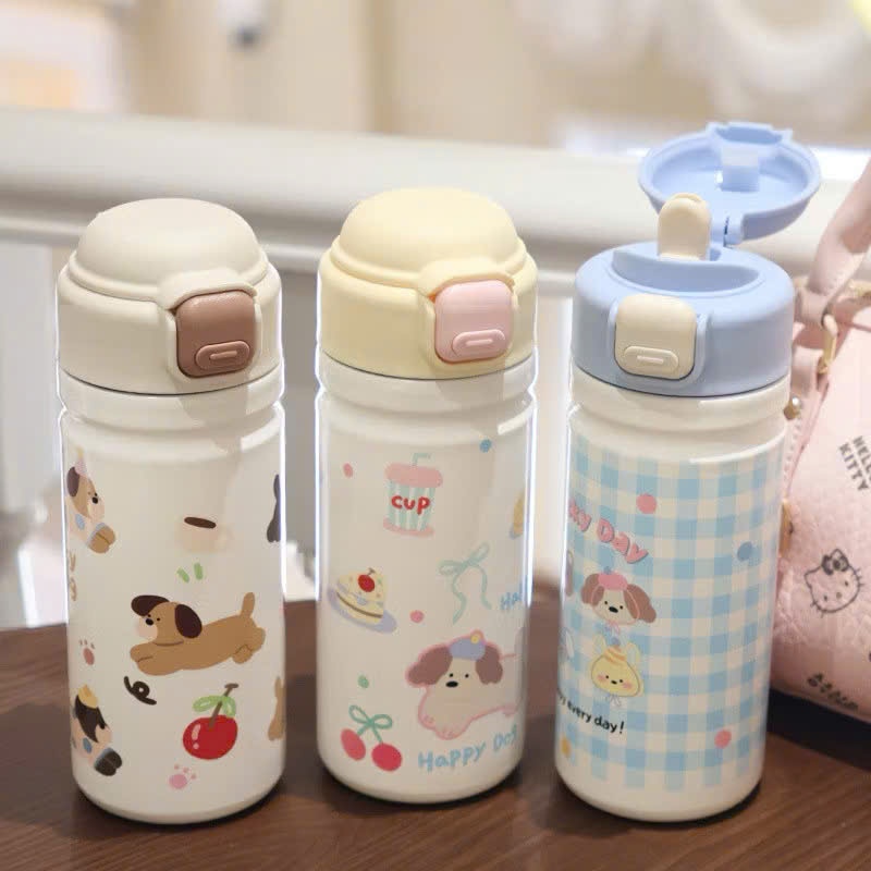 [60] Bình Giữ Nhiệt Sticker Nắp Bấm 450ML