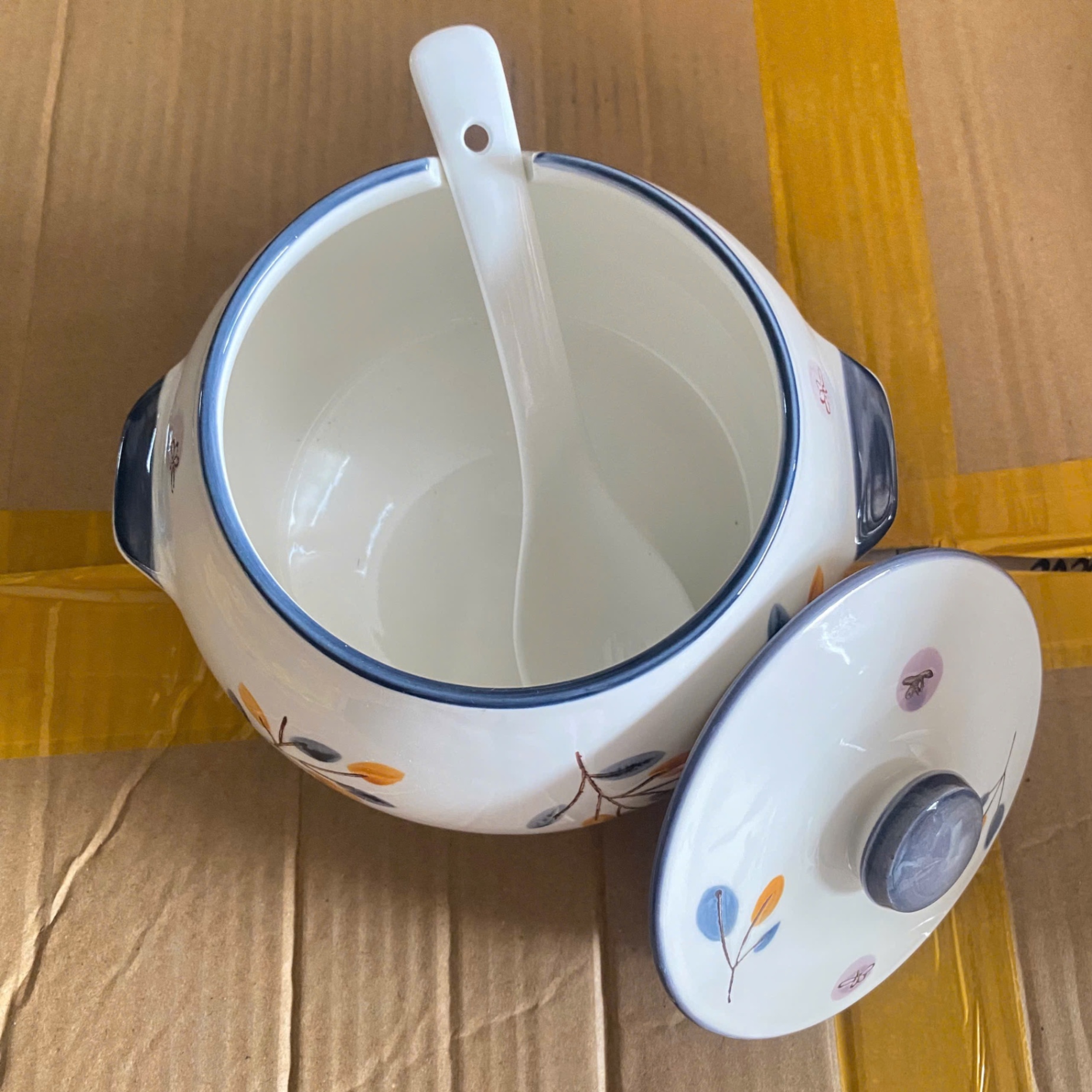 [32] Hũ đựng mỡ HOA TÍM 880ml