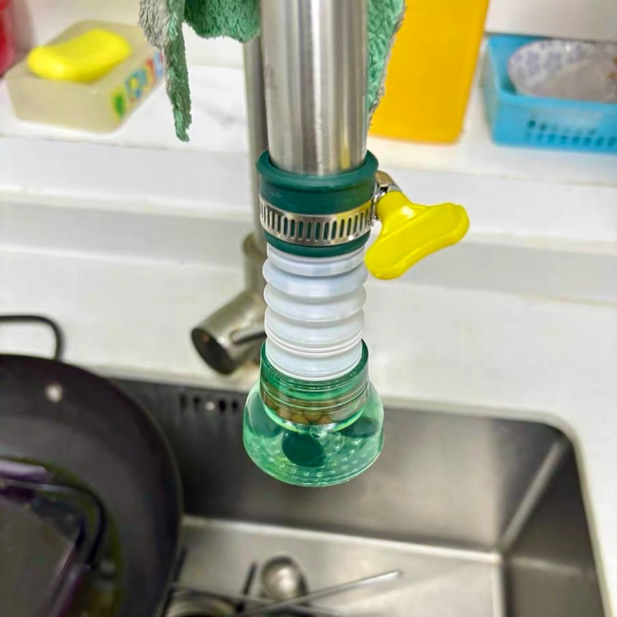 [360] Đầu Lọc Nước Tăng Áp Có Cánh Quạt (Xanh)