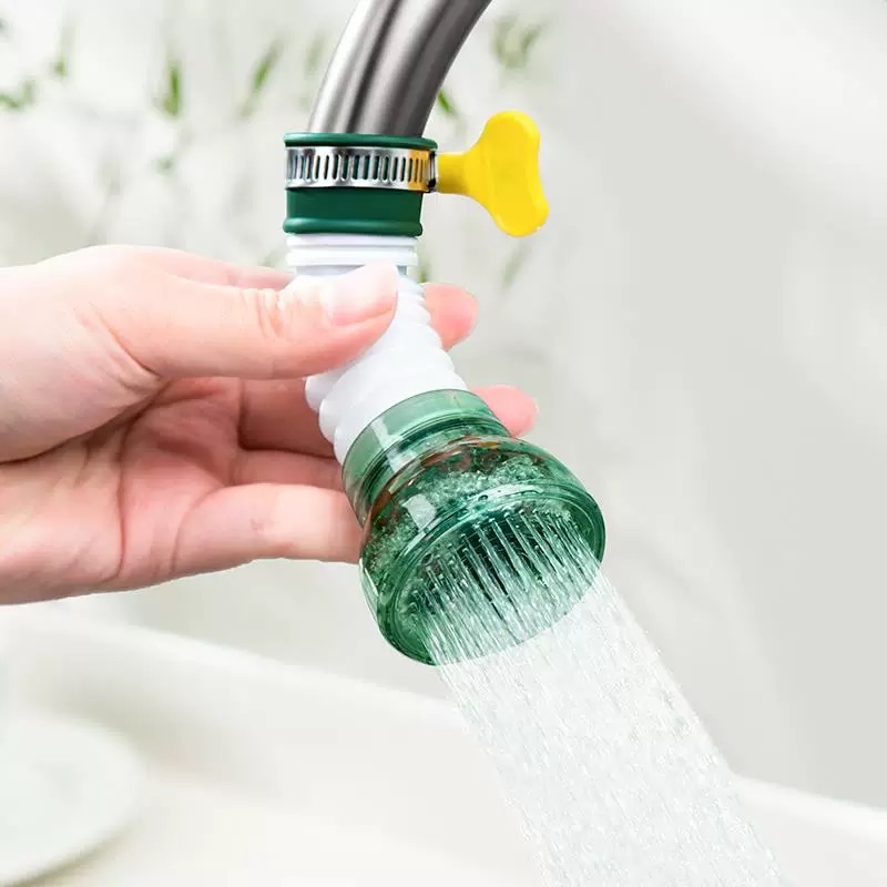 [360] Đầu Lọc Nước Tăng Áp Có Cánh Quạt (Xanh)