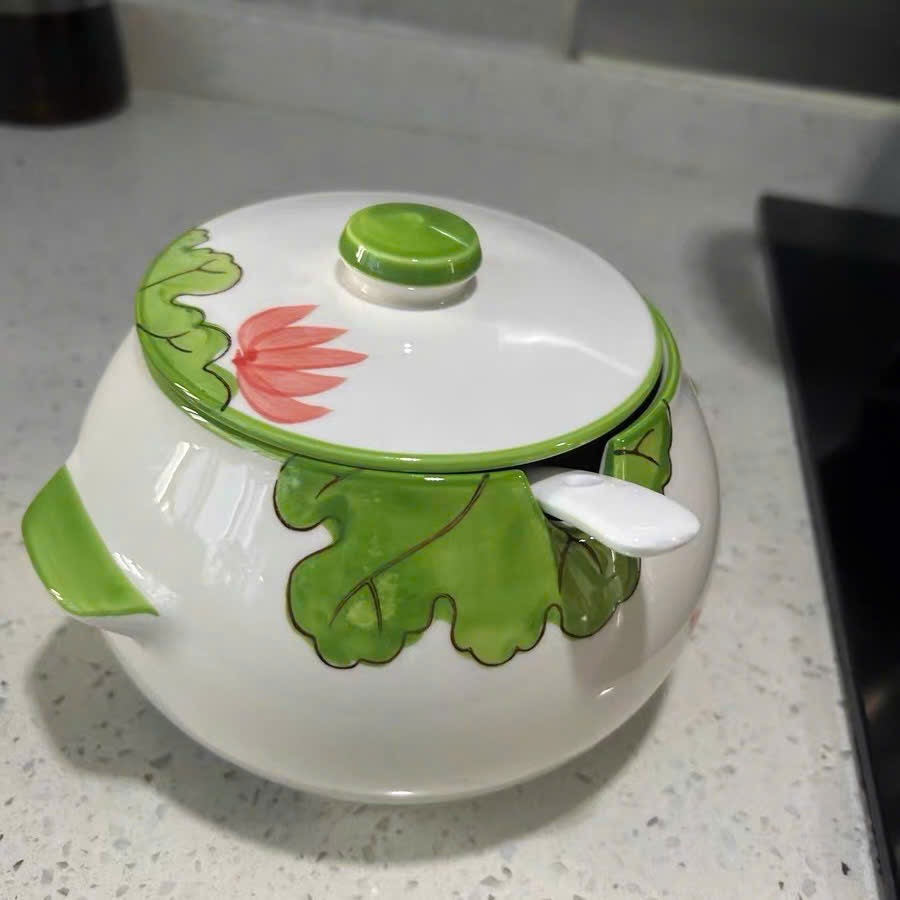 [24] Hủ đựng mỡ 880ml hoa sen