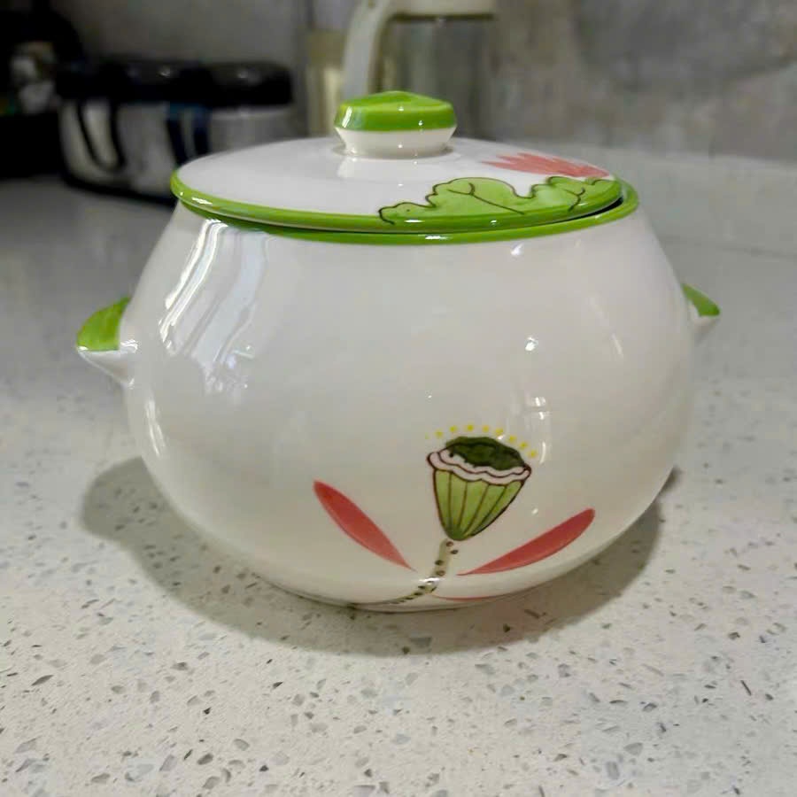 [24] Hủ đựng mỡ 880ml hoa sen