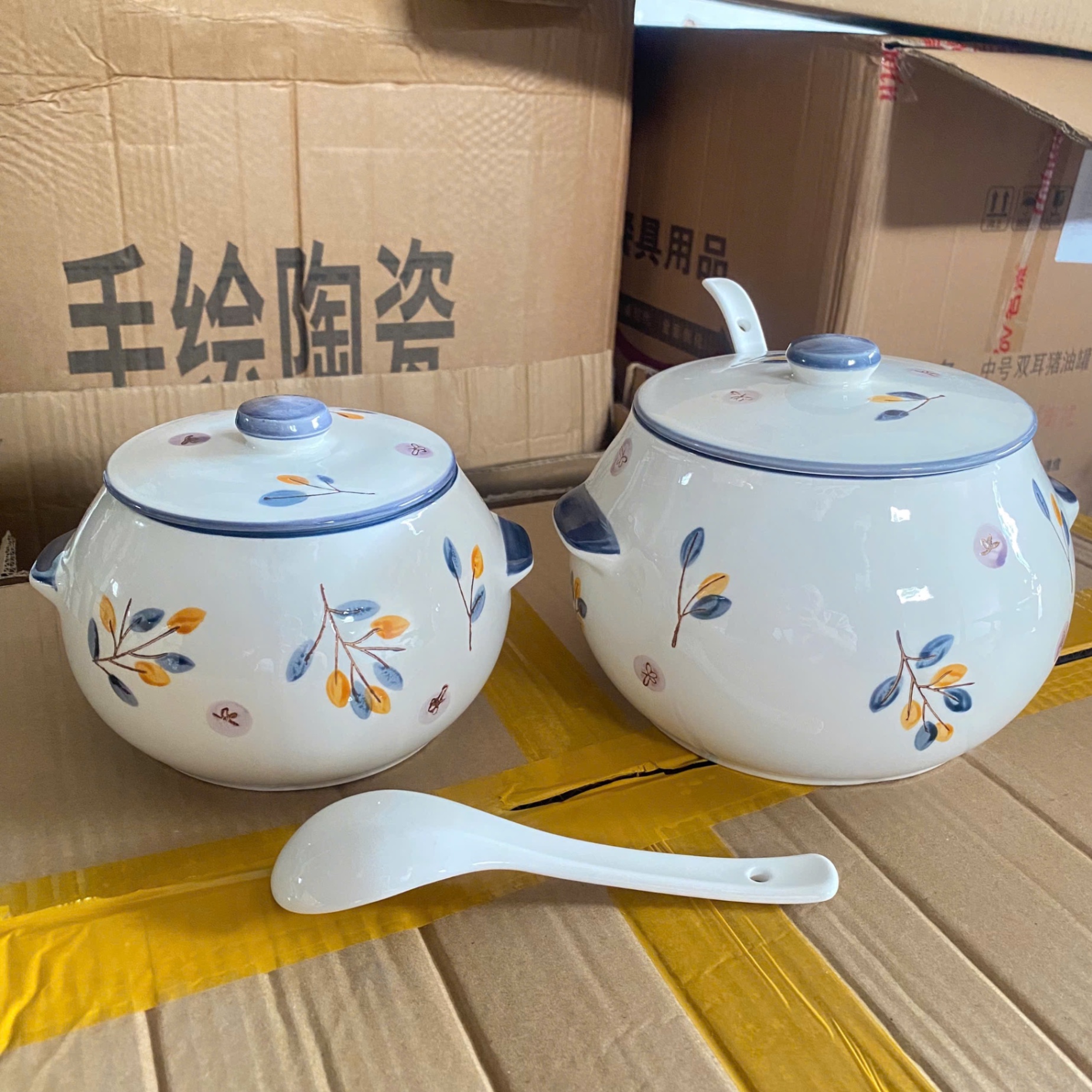 [32] Hũ đựng mỡ HOA TÍM 880ml