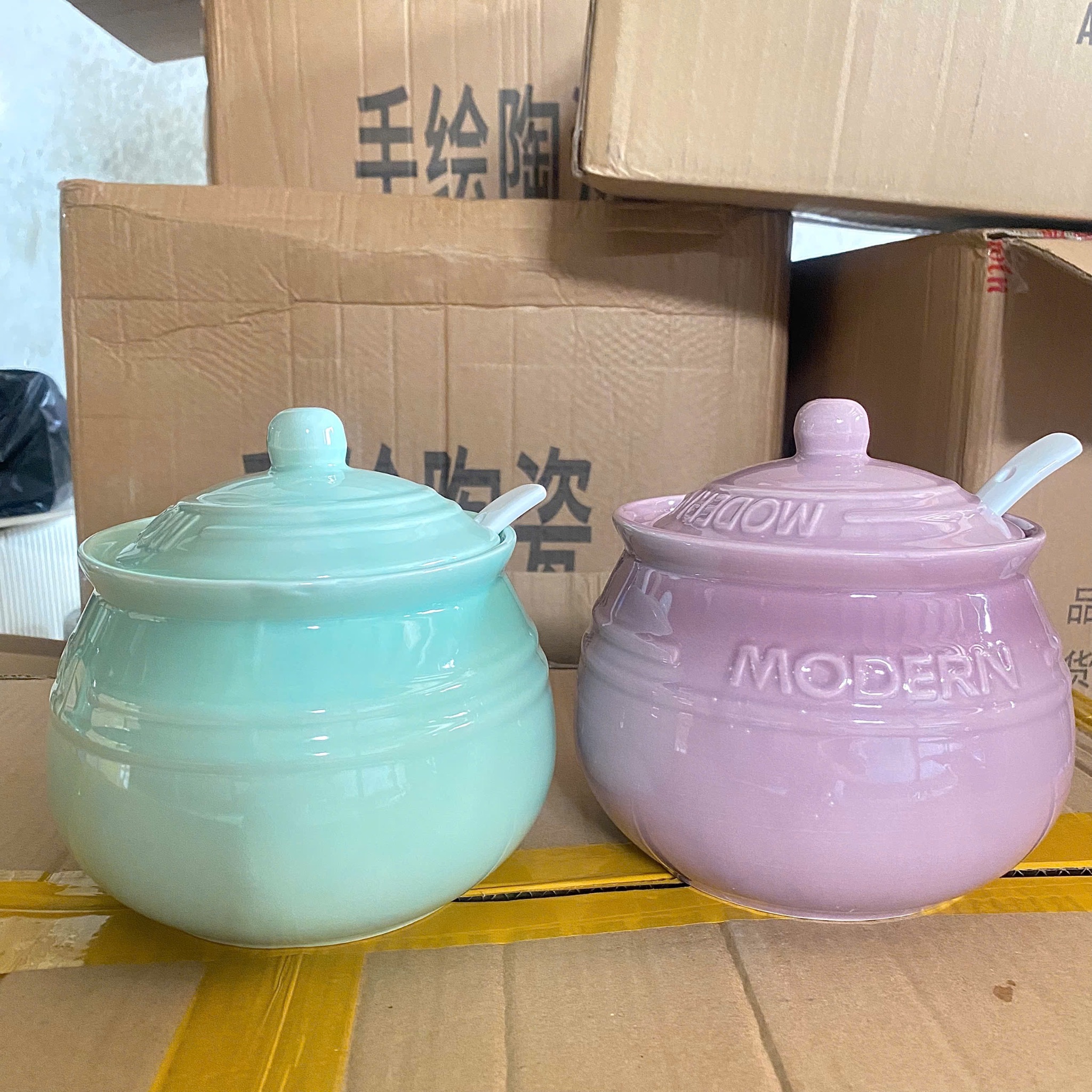 [24] Hũ đựng mỡ vân MODERN 1200ml