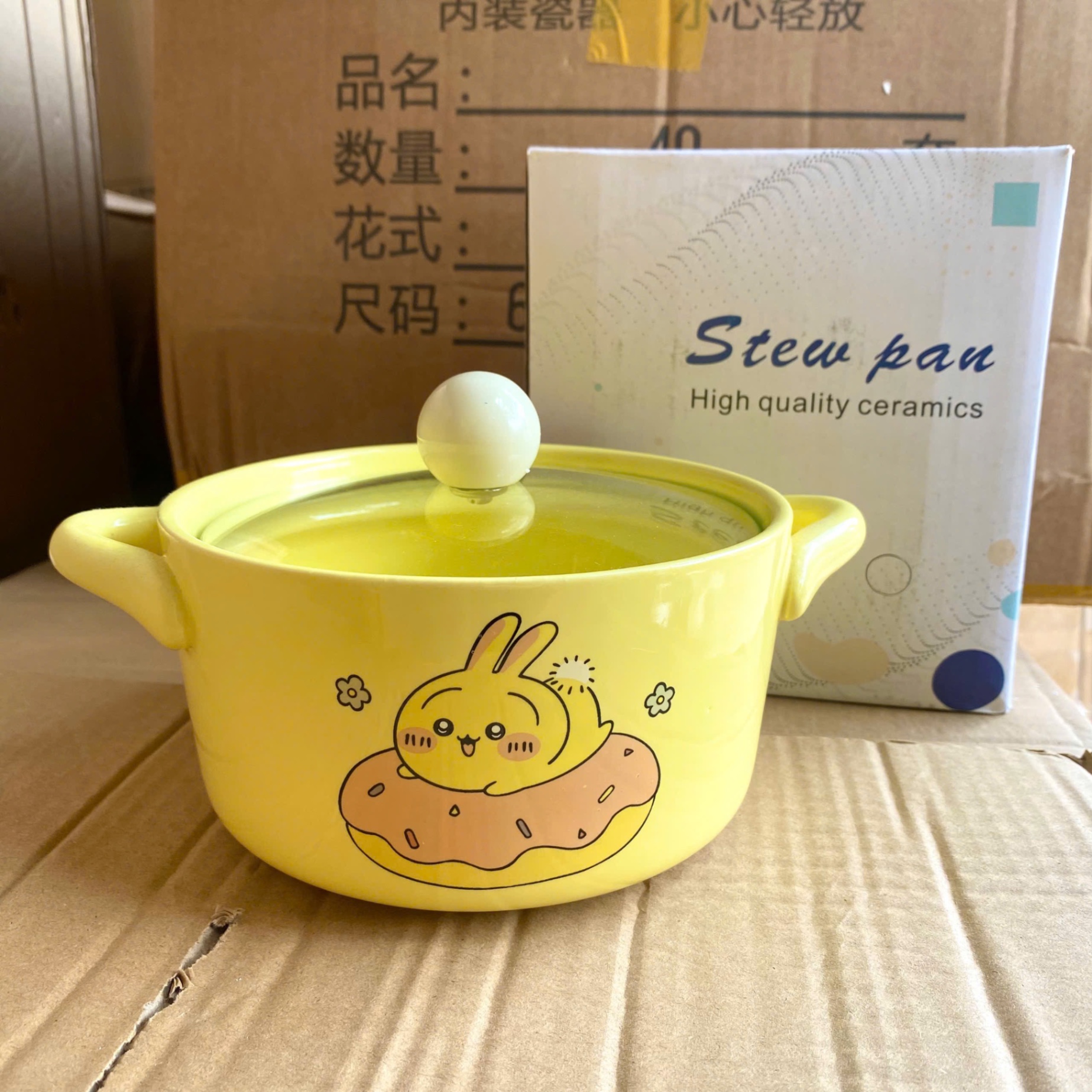 [40] Thố Sứ Ăn Mì Có Nắp Thủy Tinh - HOẠT HÌNH (W047)