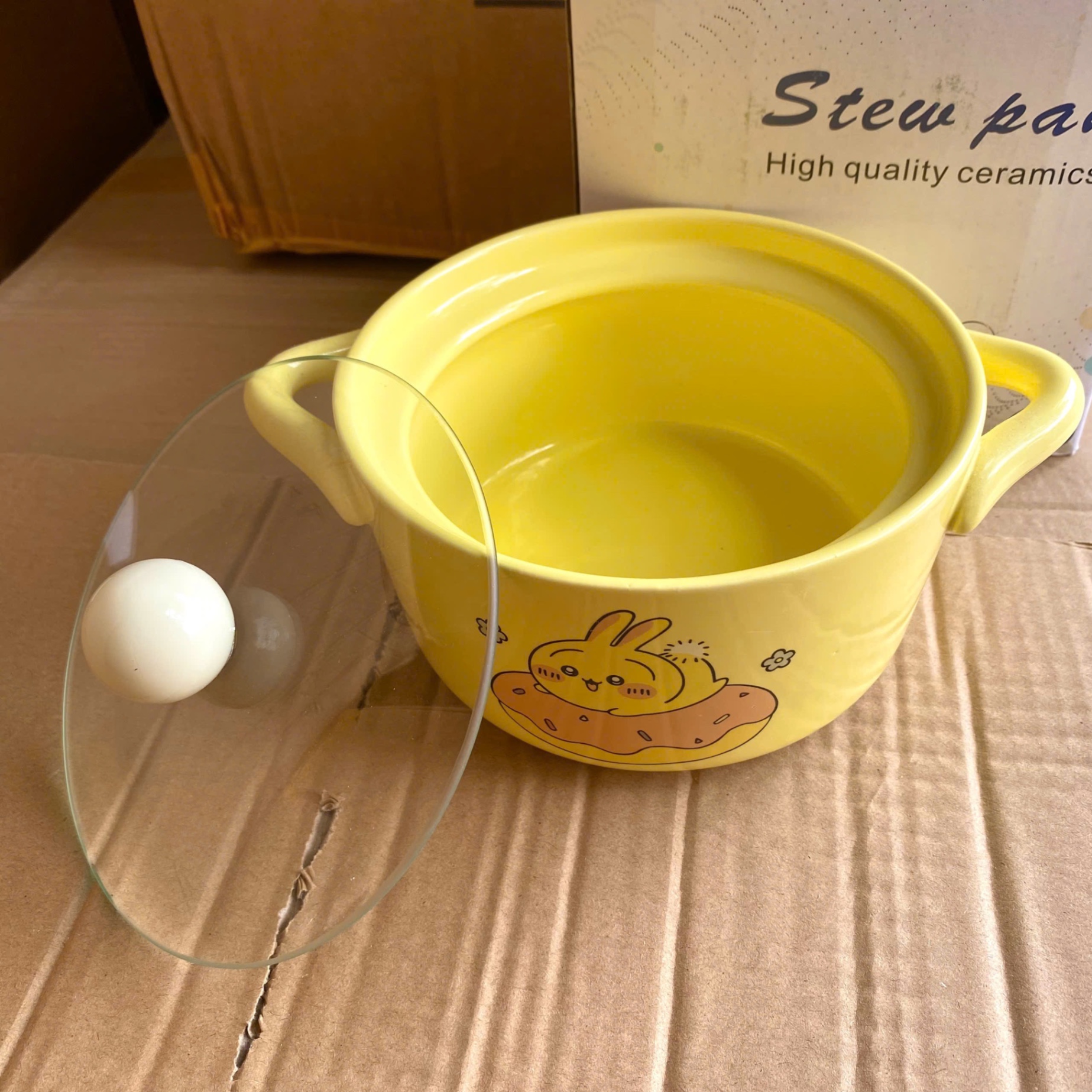 [40] Thố Sứ Ăn Mì Có Nắp Thủy Tinh - HOẠT HÌNH (W047)