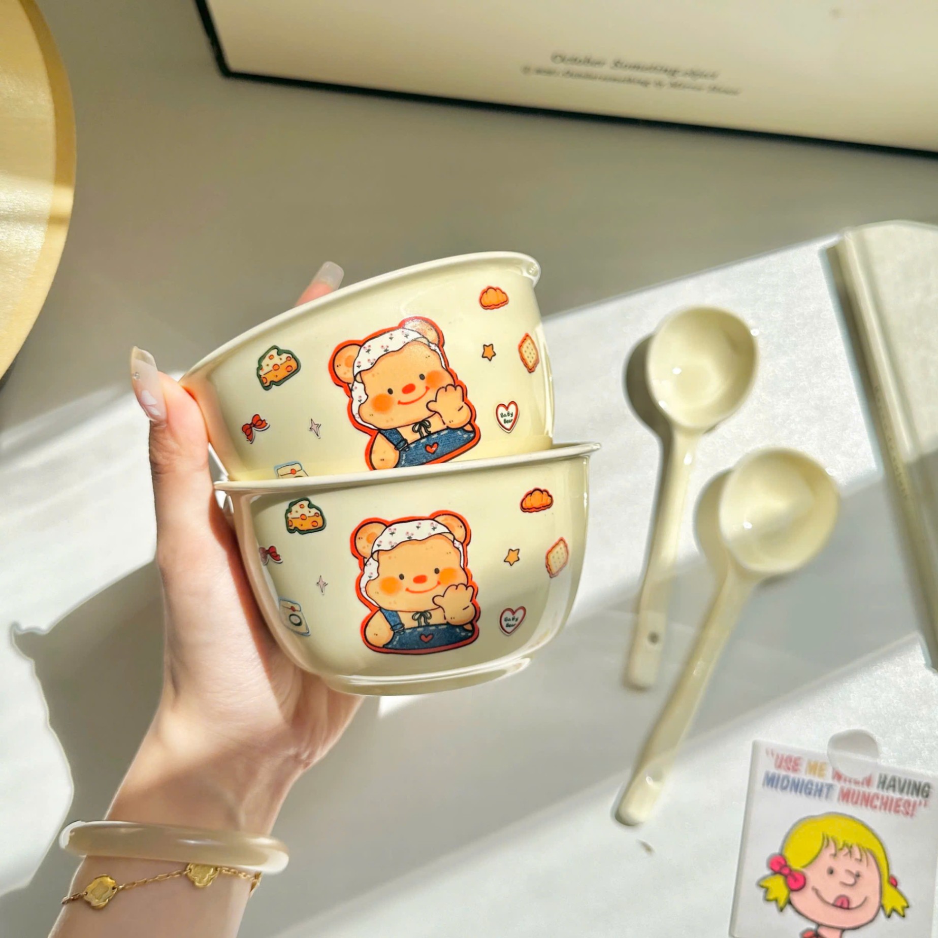 [40] Set 2 chén sứ Gấu Cute