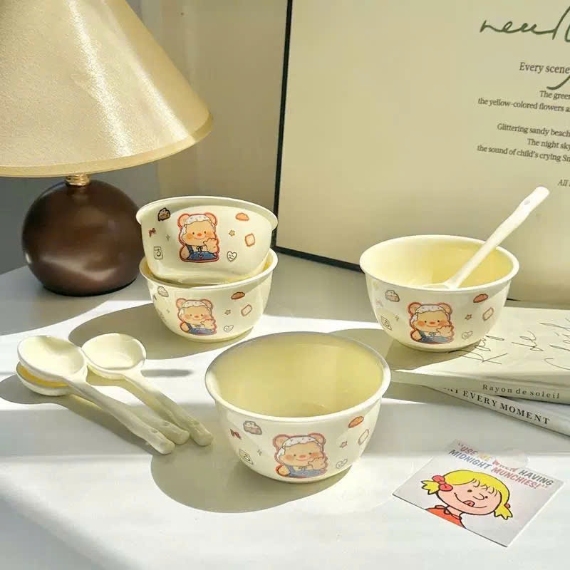 [40] Set 2 chén sứ Gấu Cute