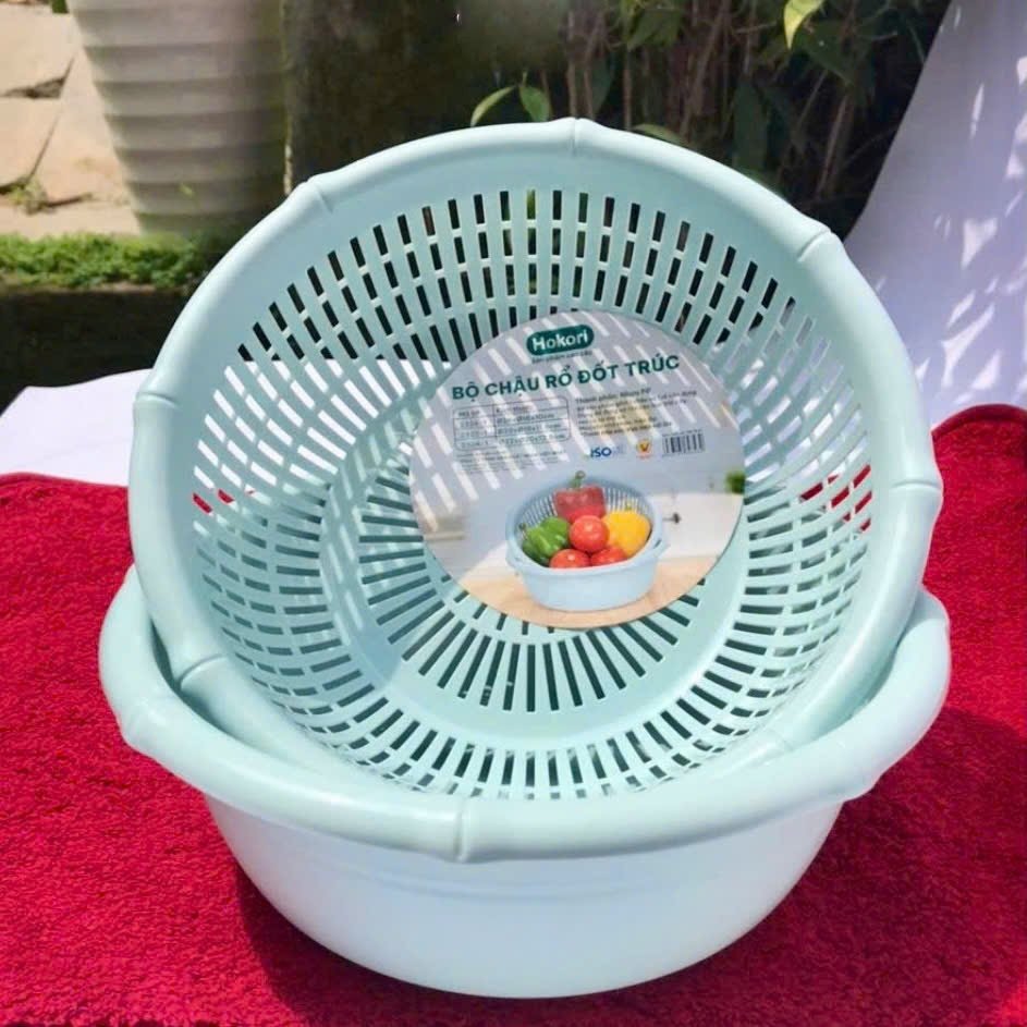 [20] Bộ Chậu, Rổ Đốt Trúc 3T2 Hokori 2326-1