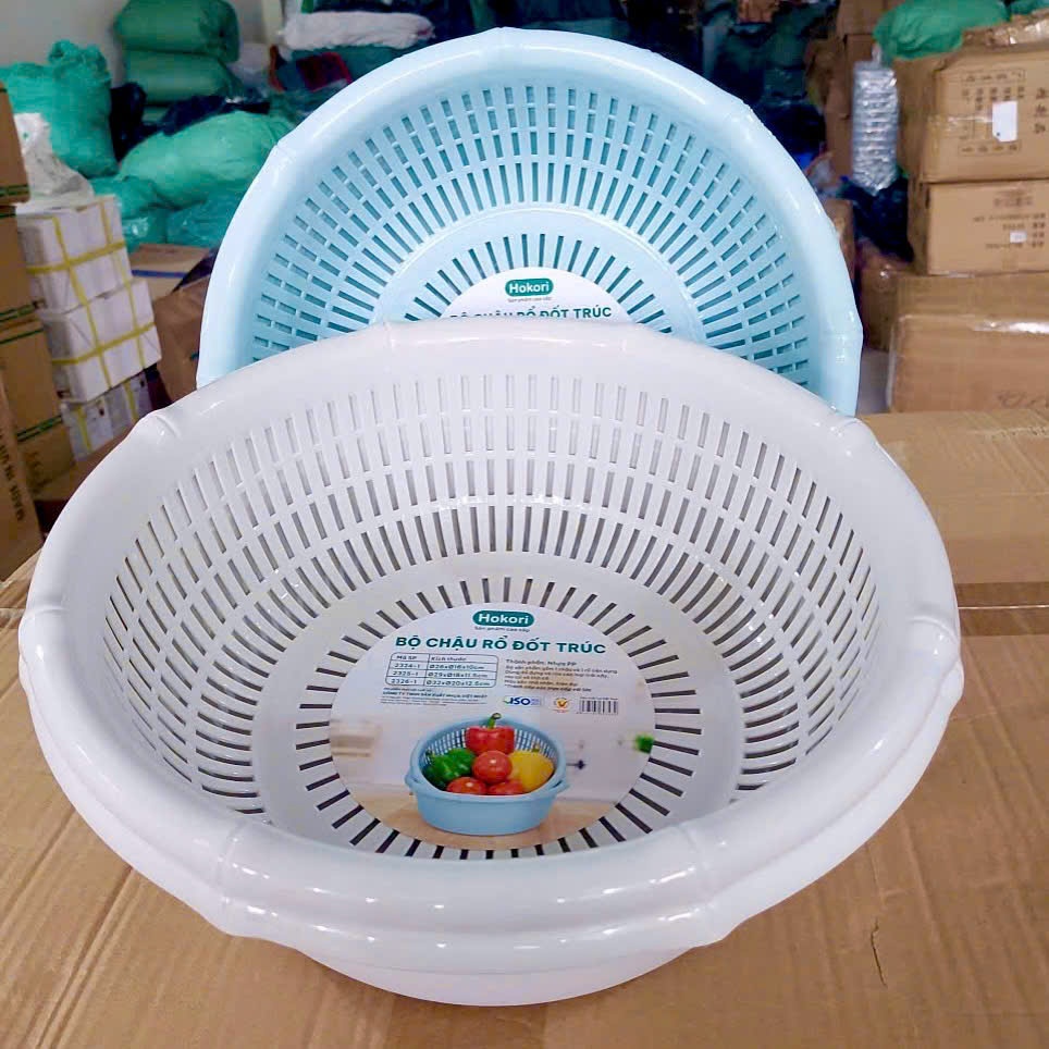 [20] Bộ Chậu, Rổ Đốt Trúc 3T2 Hokori 2326-1