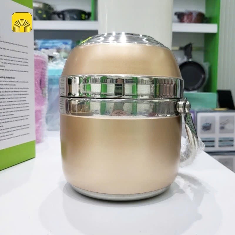 [48] Hộp Đựng Cơm INOX 2 Tầng 1.5L (NẮP MÀU)