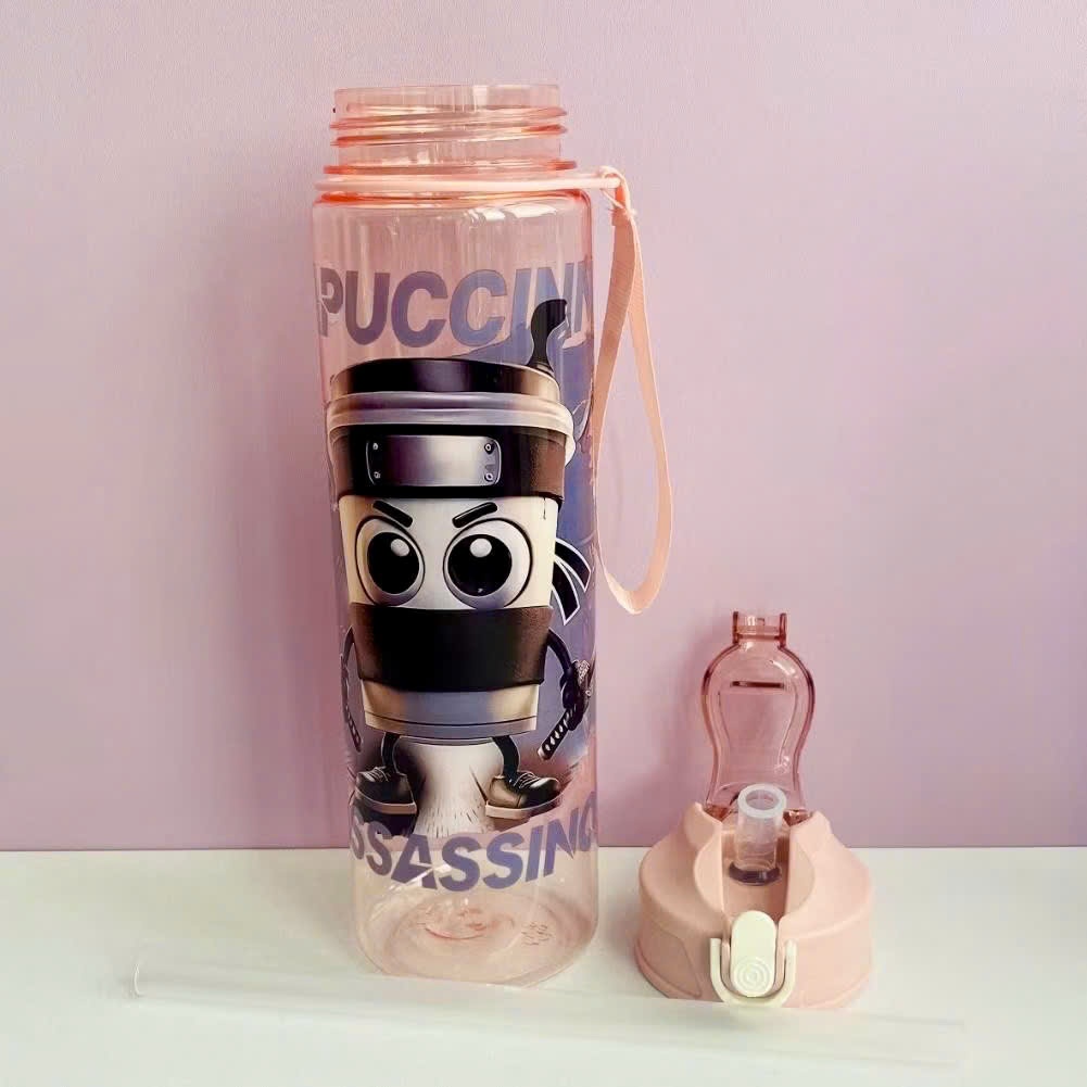 [100] Bình Nước Nhựa Capybara Có Nắp Bật 750ml 036