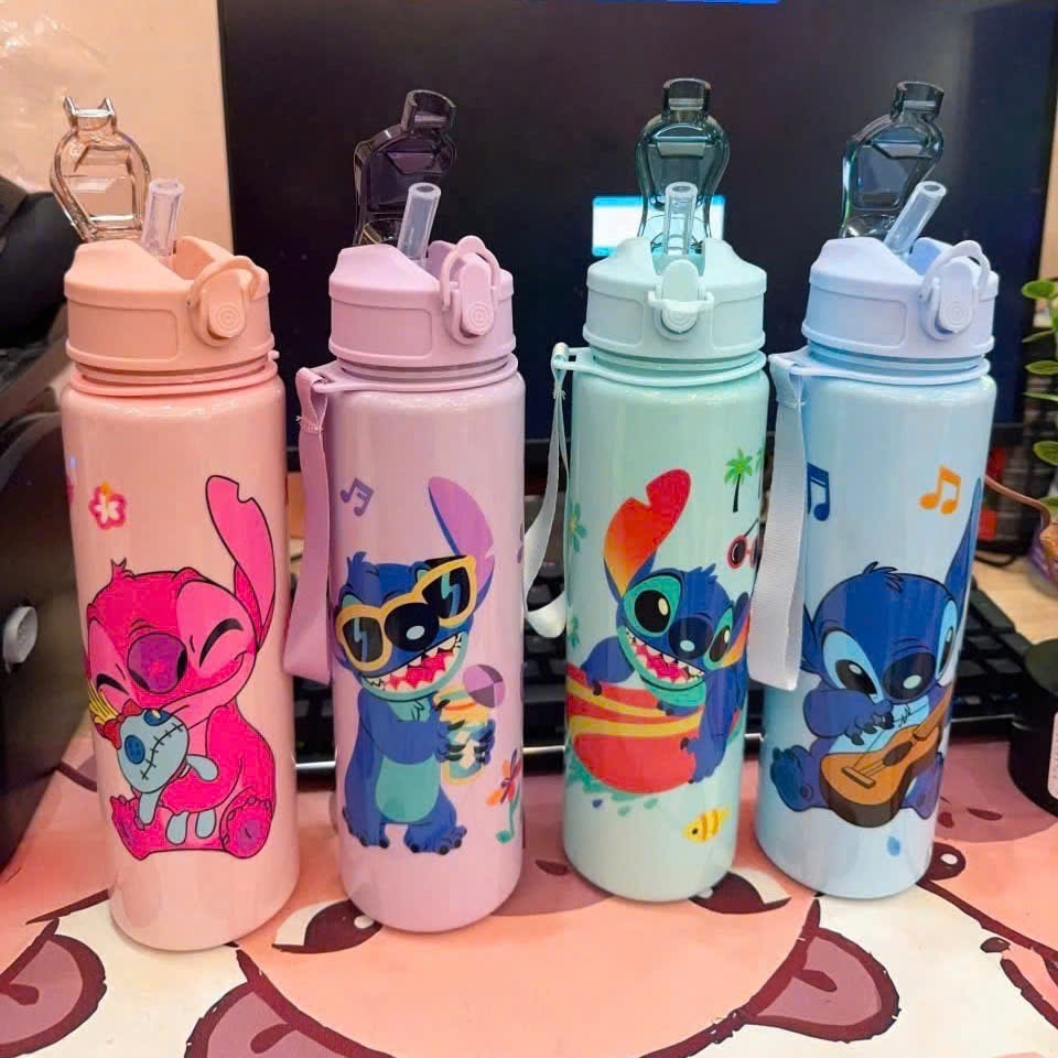 [100] Bình Nước Nhựa hoạt hình Stitch 750ml