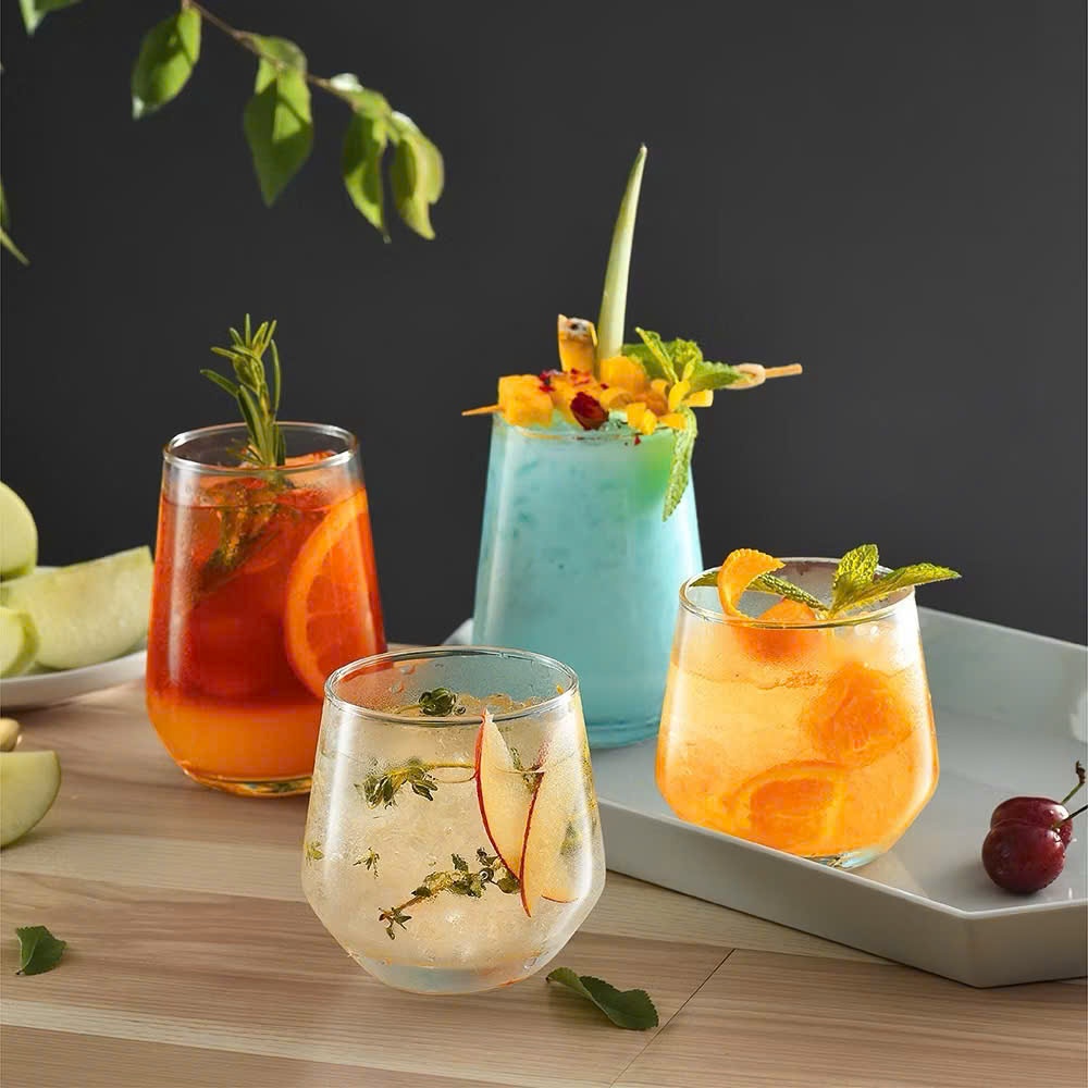 [12] Set 6 ly thuỷ tinh bầu 7018-3