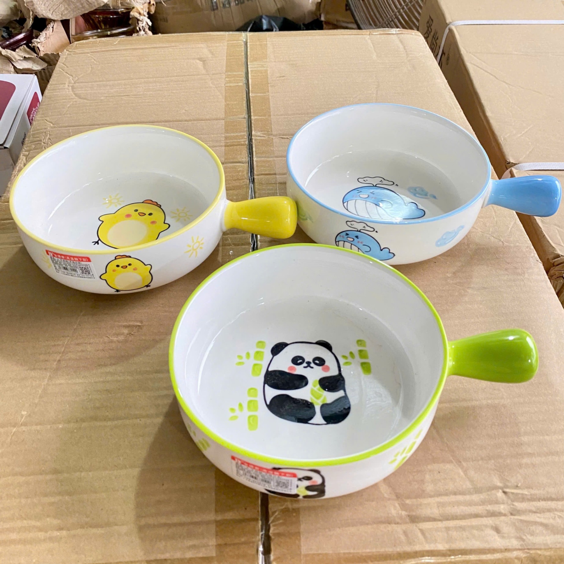 [48] Thố Sứ 8inch Có Tay Cầm HÌNH THÚ (ngẫu nhiên)