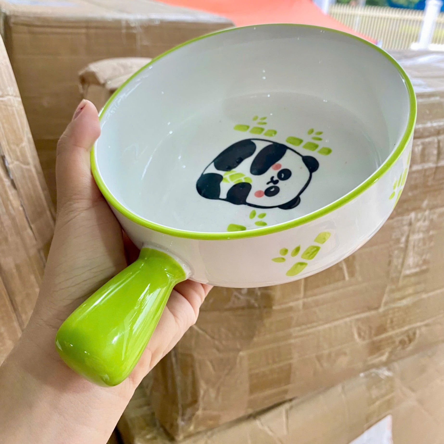 [48] Thố Sứ 8inch Có Tay Cầm HÌNH THÚ (ngẫu nhiên)