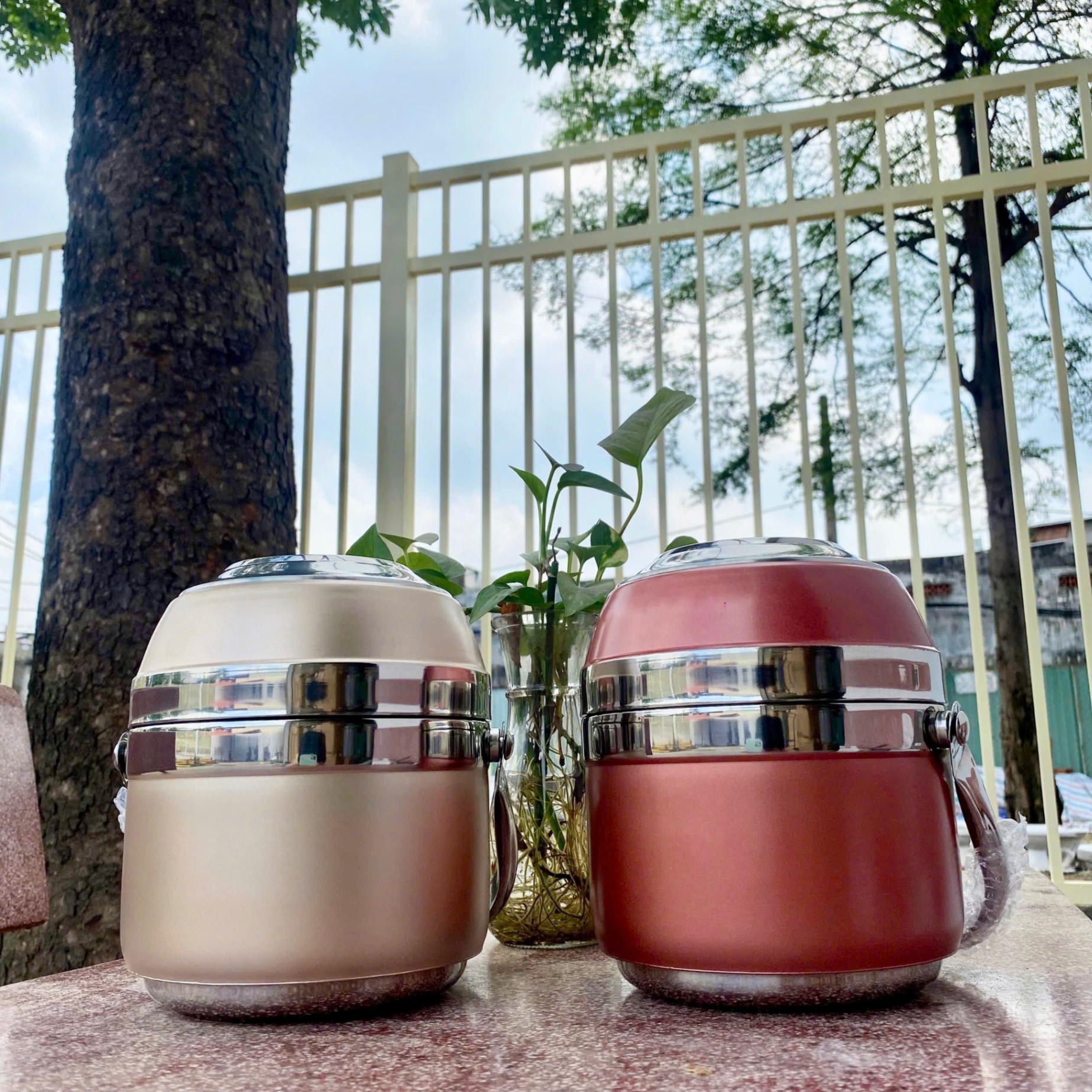 [48] Hộp Đựng Cơm INOX 2 Tầng 1.5L (NẮP MÀU)