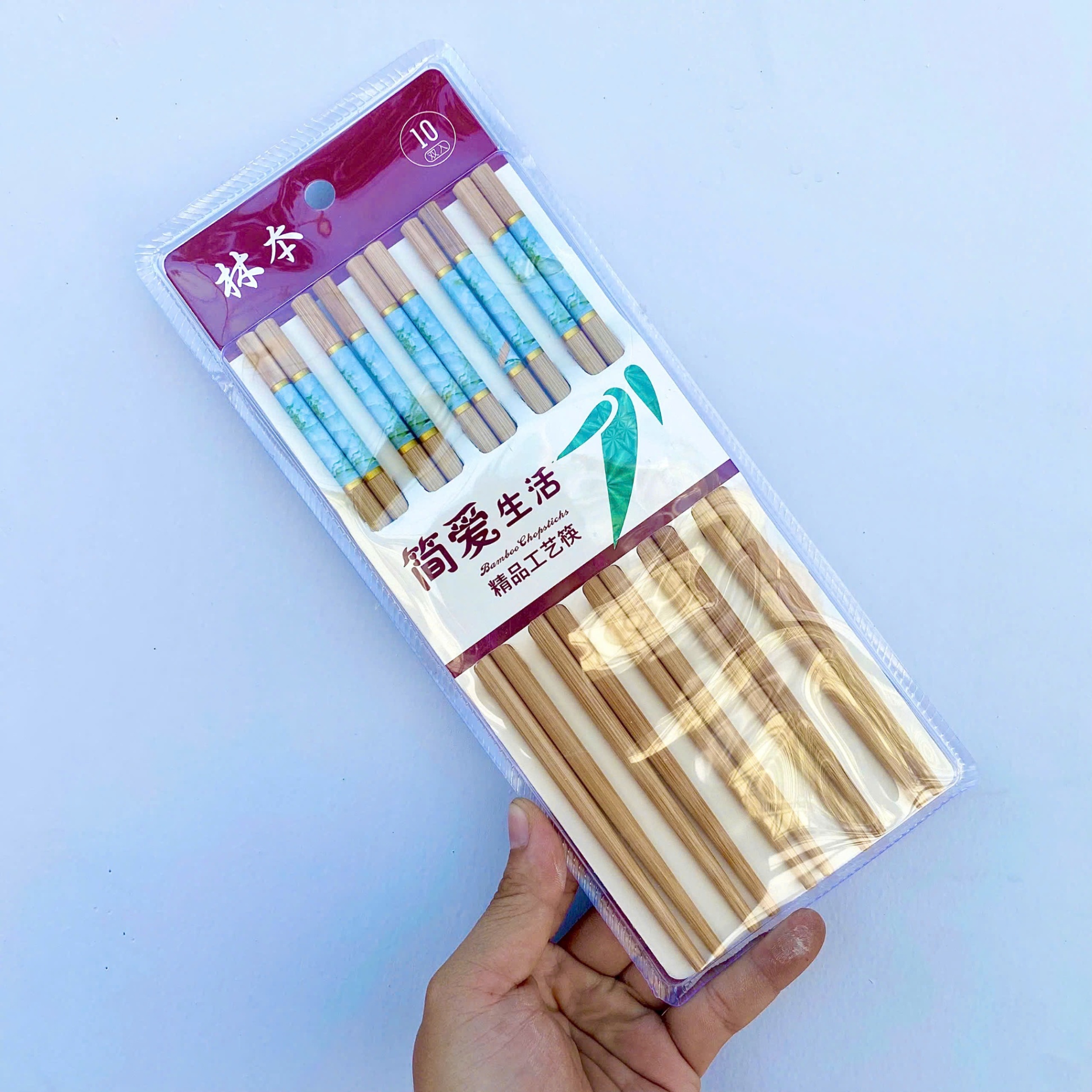 [120] Set 10 Đũa Trúc Nhật Hươu Xanh 1066 (V)