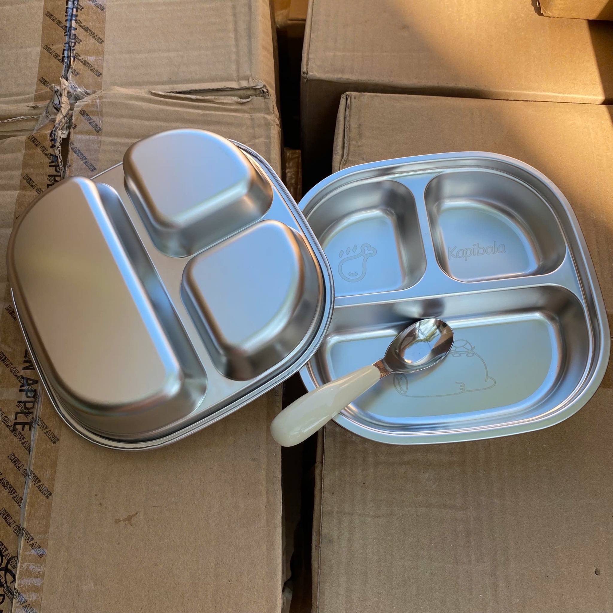 [100] Khay Cơm Inox 3 Ngăn