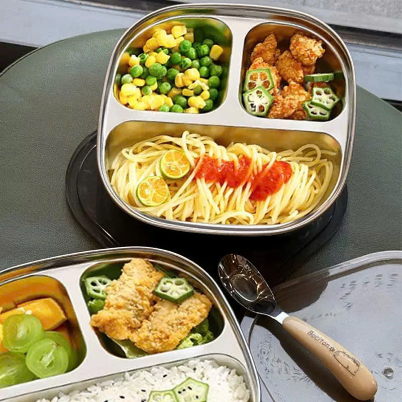 [100] Khay Cơm Inox 3 Ngăn