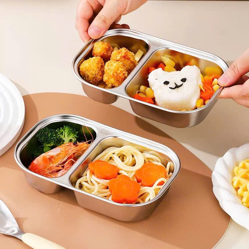 [250] Khay Cơm Inox 2 Ngăn