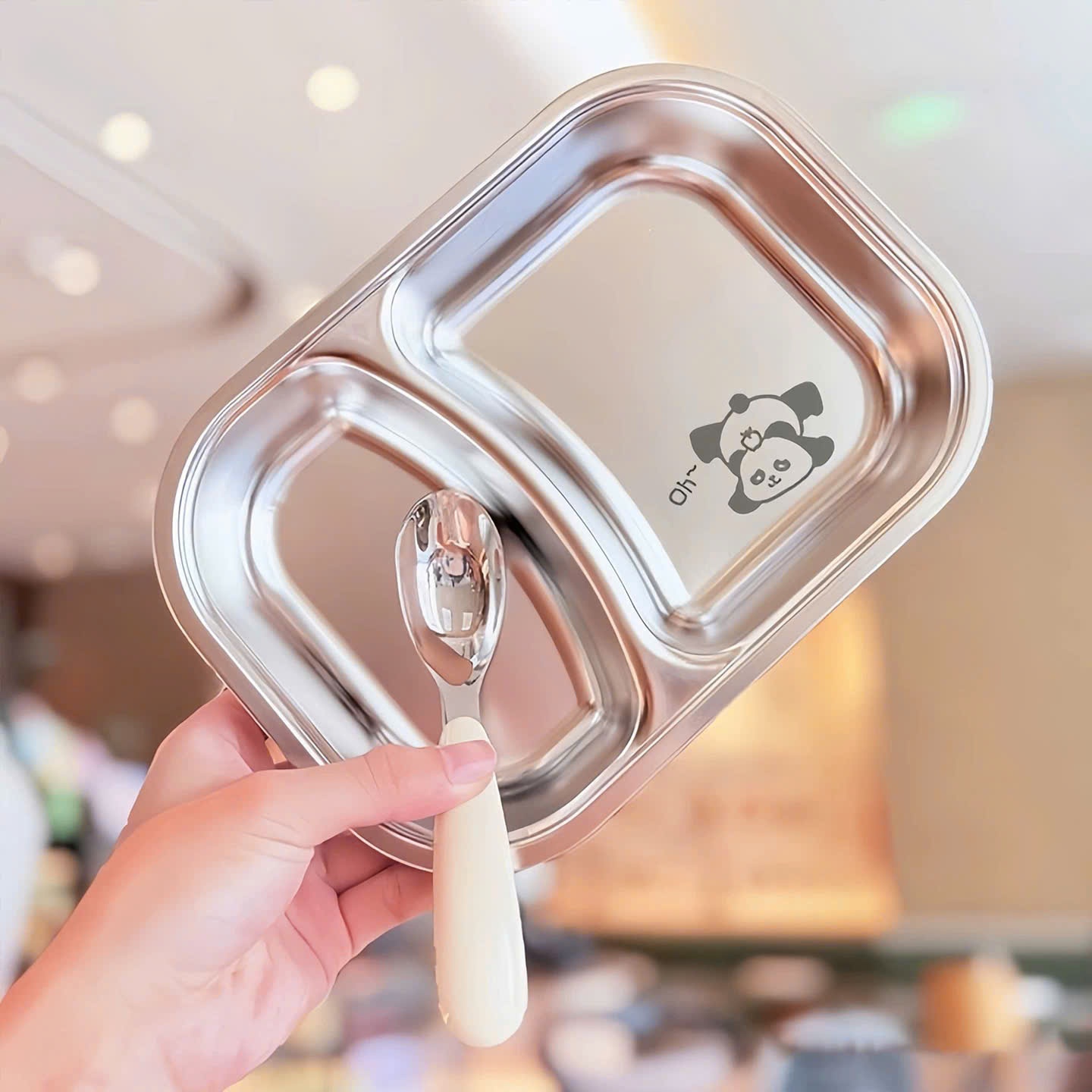 [250] Khay Cơm Inox 2 Ngăn