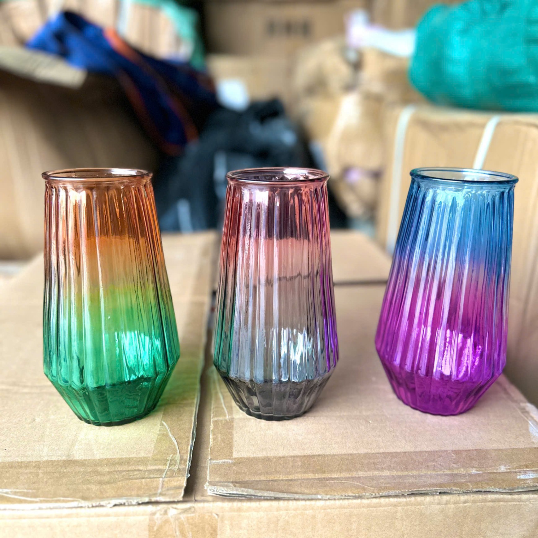 [30] Bình Cắm Hoa 20cm Đa Sắc - Hình Bầu