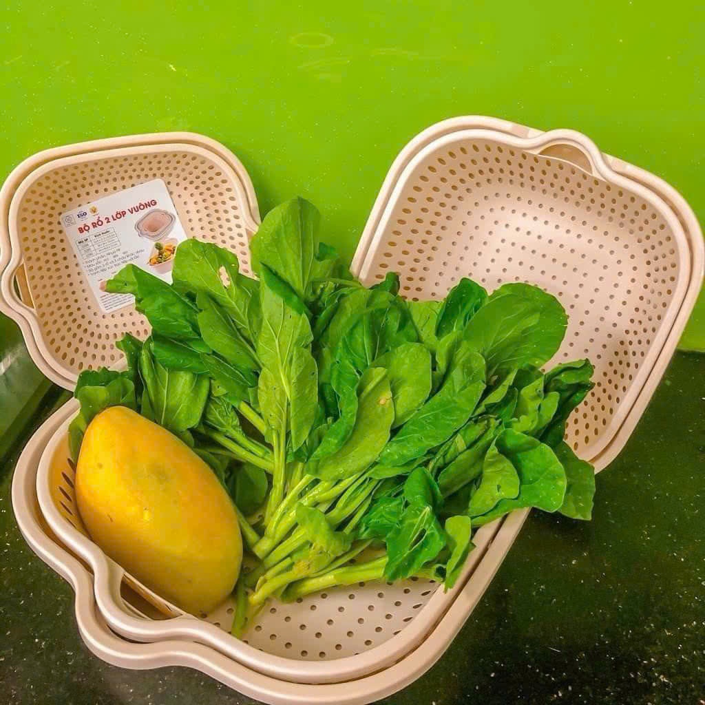 [10] Bộ Thau Rổ Vuông 6 Món 3288+3289+3290