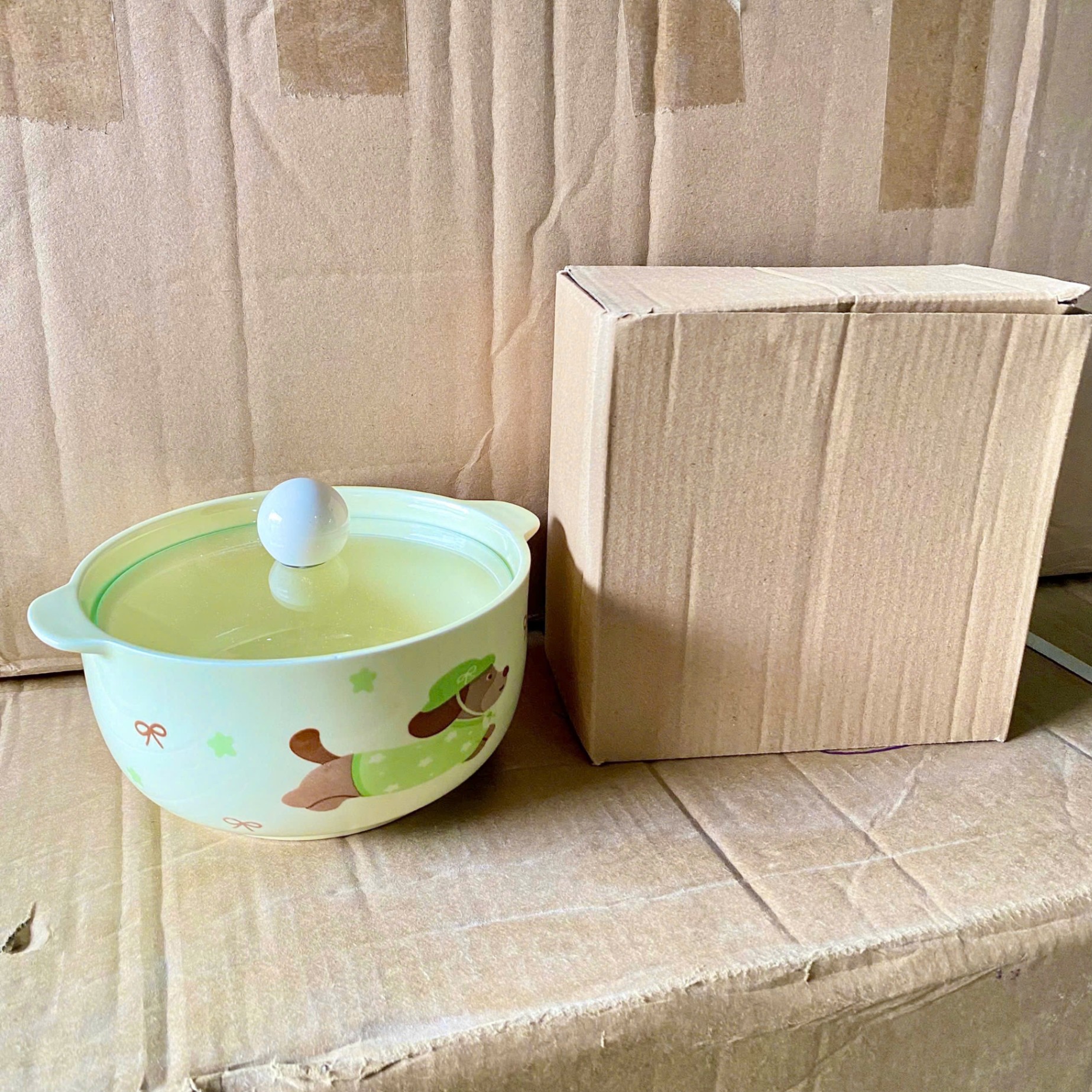 [36] Thố Ăn Mì 6inch Hình Cún CÓ NẮP