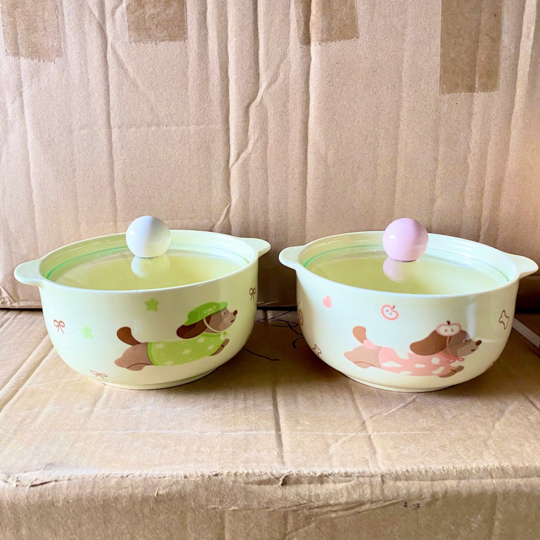 [36] Thố Ăn Mì 6inch Hình Cún CÓ NẮP