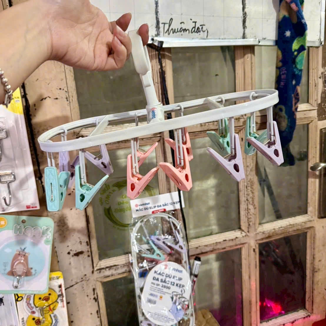 [20] Mắc Dù Elip Đa Sắc 12 Kẹp 2800