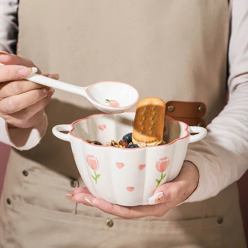 [80] Bộ Chén Sứ Size 6.5 HOA TULIP (kèm hộp quà)