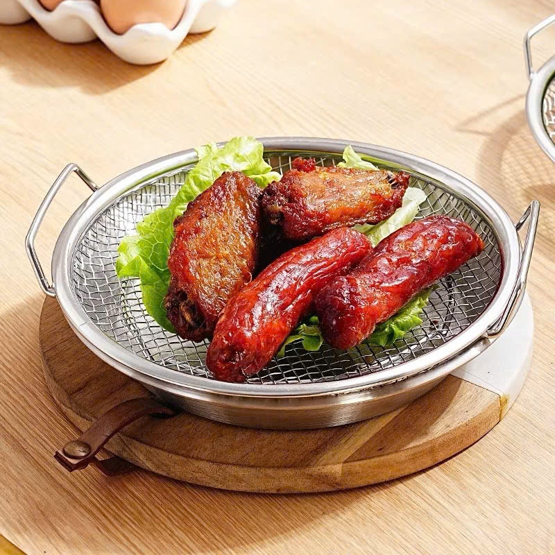 [200] Bộ Rổ Inox Kèm Lưới Lọc 20cm