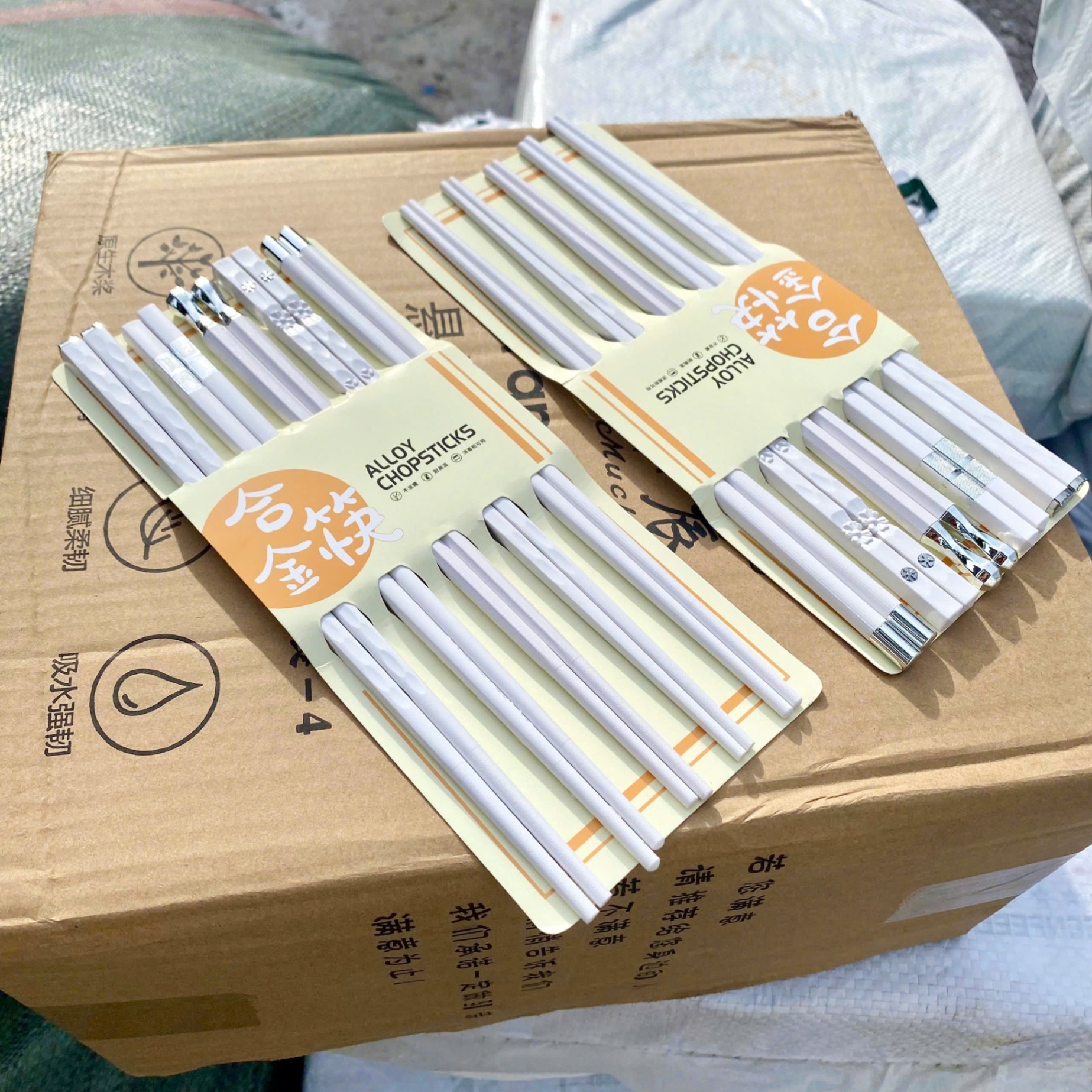 [200[ Set 5 Đôi Đũa Hợp Kim Mạ Bạc Nhiều Kiểu