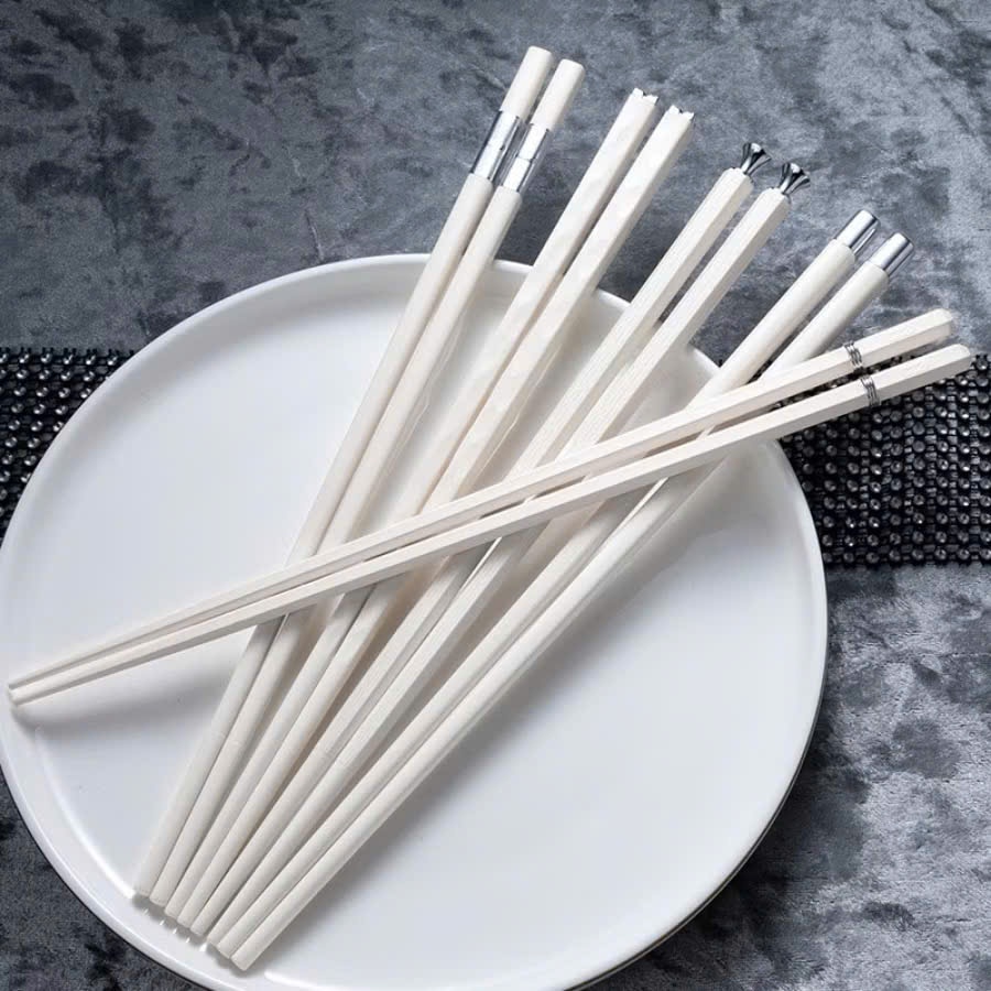 [200[ Set 5 Đôi Đũa Hợp Kim Mạ Bạc Nhiều Kiểu