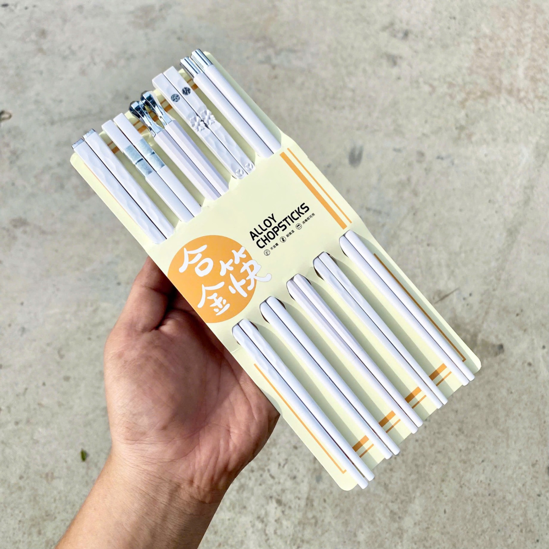 200 Set 5 Đũa Hợp Kim Mạ Bạc Nhiều Kiểu