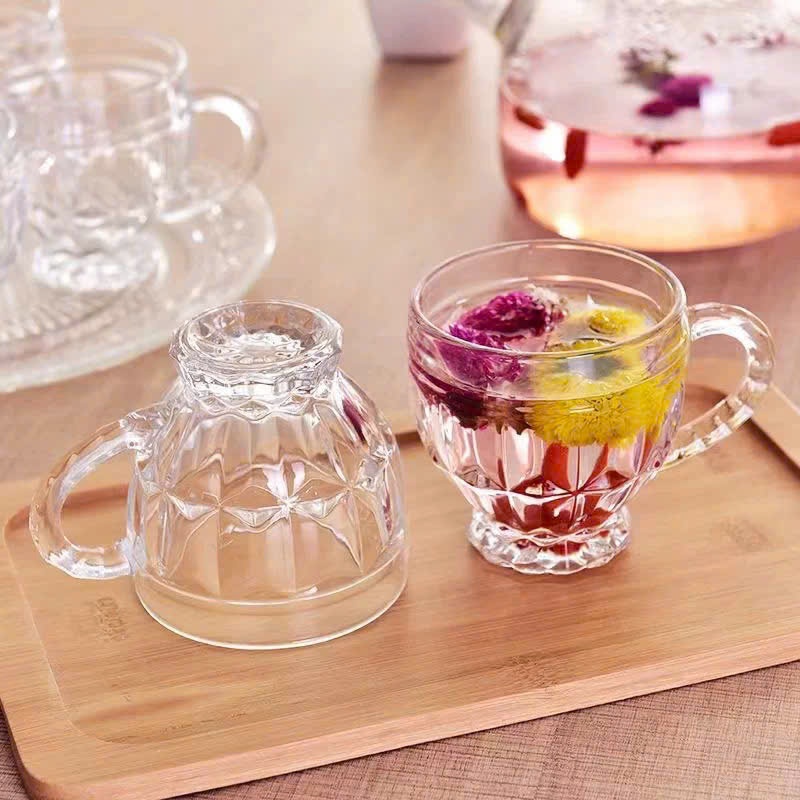 [12] Set 6 Ly Thủy Tinh TRẮNG 185ml Có Quai ZB45