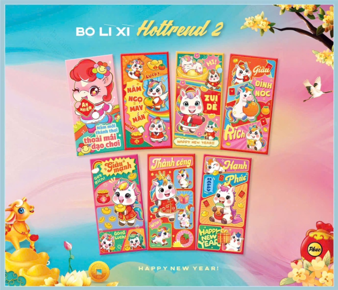 [100] Set 100 Bao Lì Xì HÌNH THÚ 2026