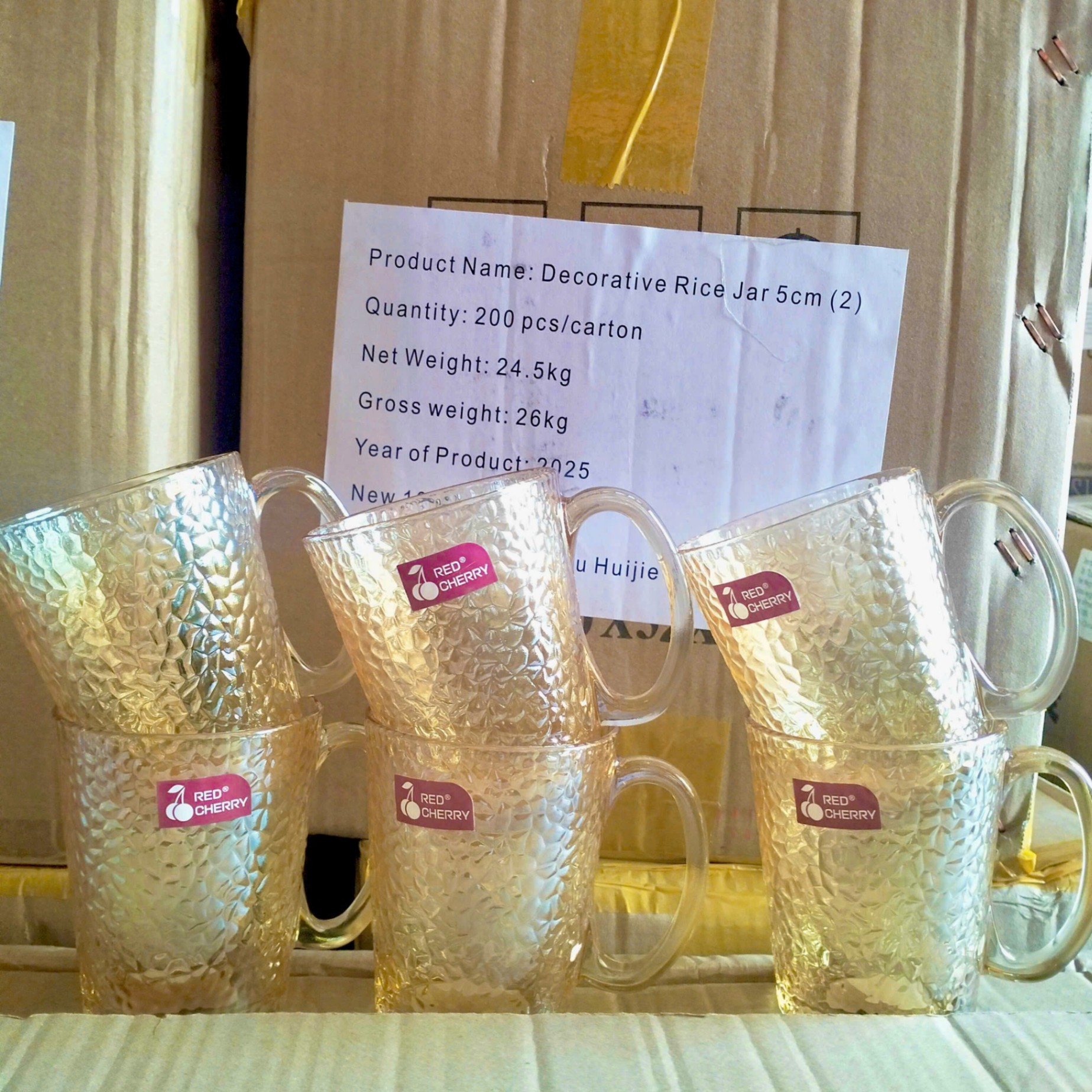 [12] Set 6 Ly Thủy Tinh Vàng Trà 285ml ZB-HP