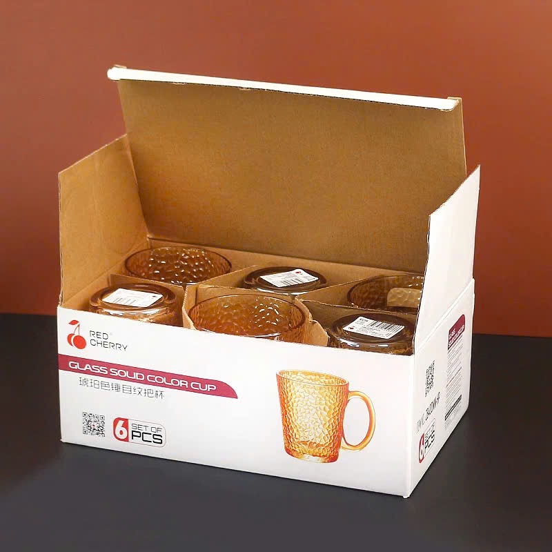 [12] Set 6 Ly Thủy Tinh Vàng Trà 285ml ZB-HP