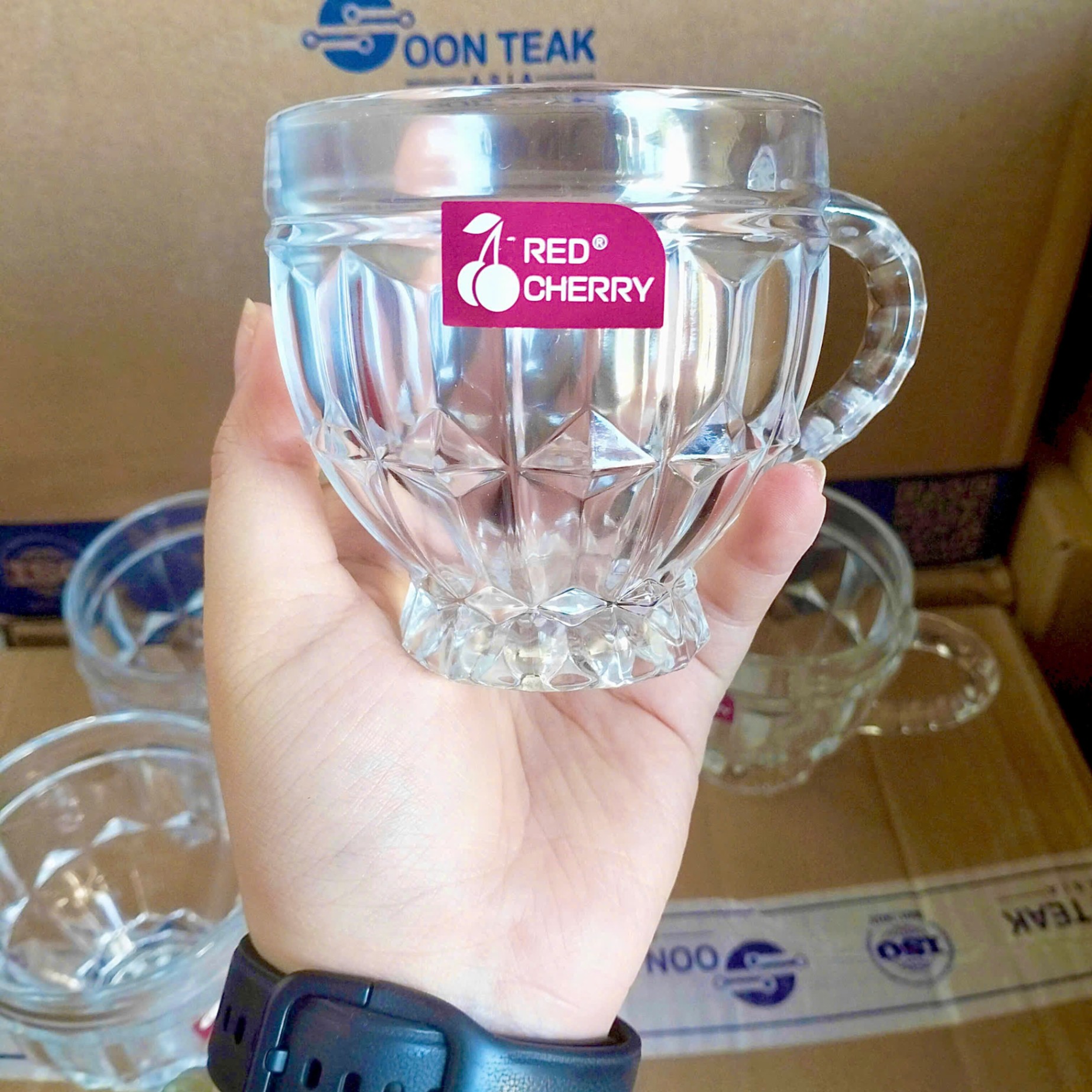 [12] Set 6 Ly Thủy Tinh TRẮNG 185ml Có Quai ZB45