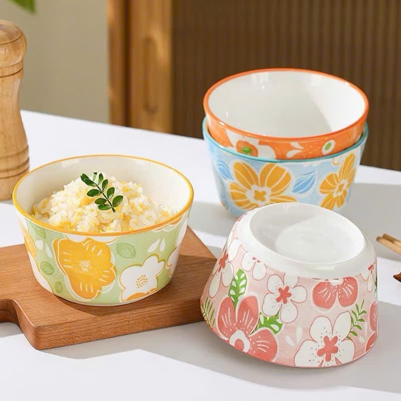 [108] Chén Sứ Họa Tiết Hình Hoa 4.5inch (V)