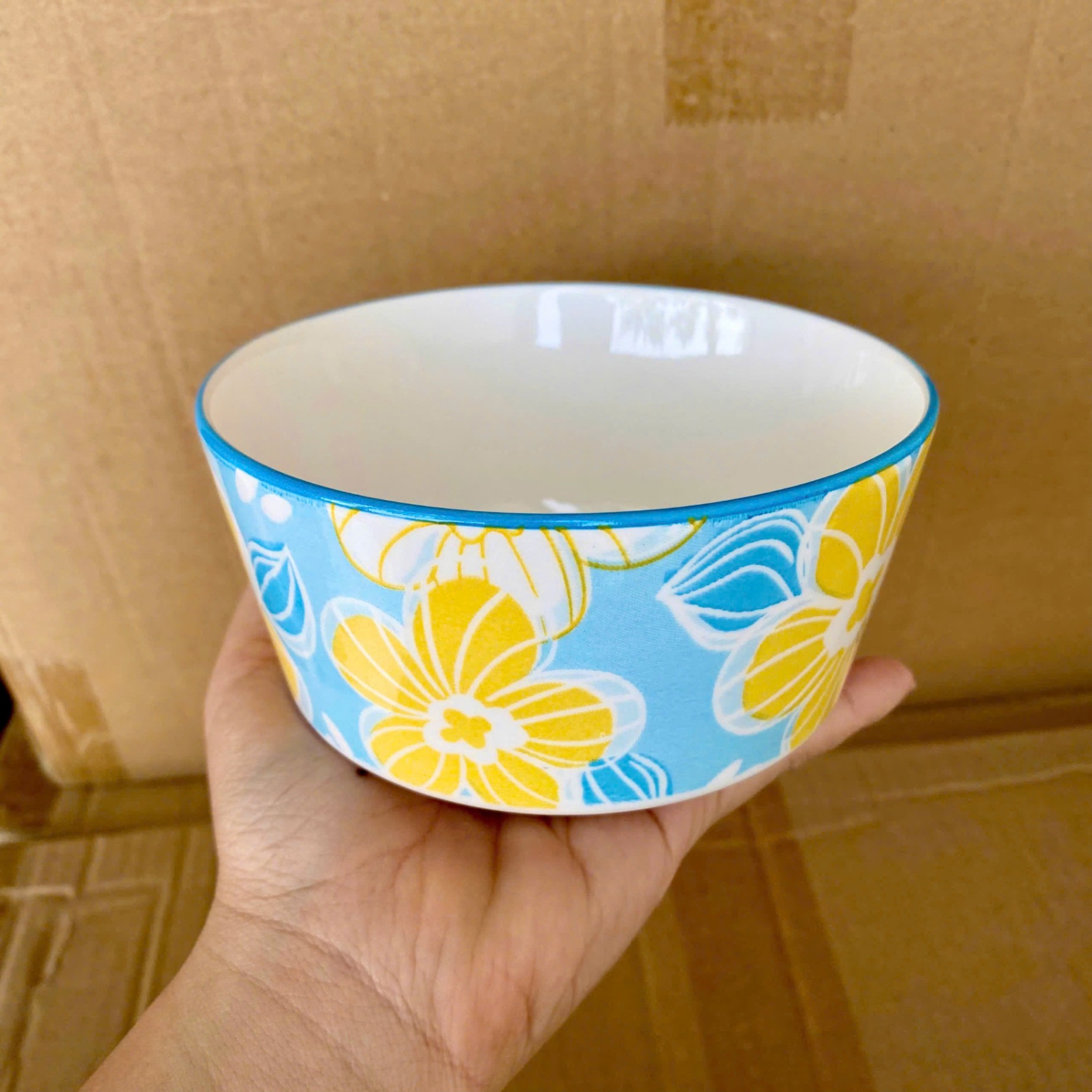 [108] Chén Sứ Họa Tiết Hình Hoa 4.5inch (V)