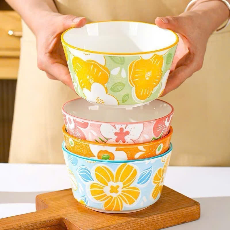 [90] Chén Sứ Họa Tiết Hình Hoa 4.5inch