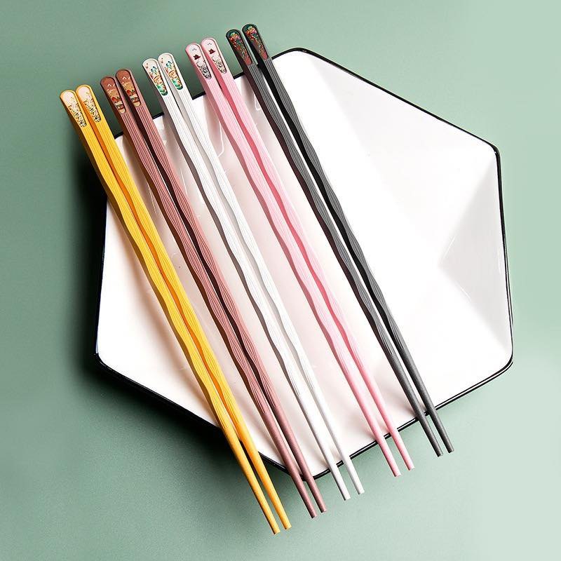 [200] Set 5 Đôi Đũa Đa Sắc Sợi Thủy Tinh