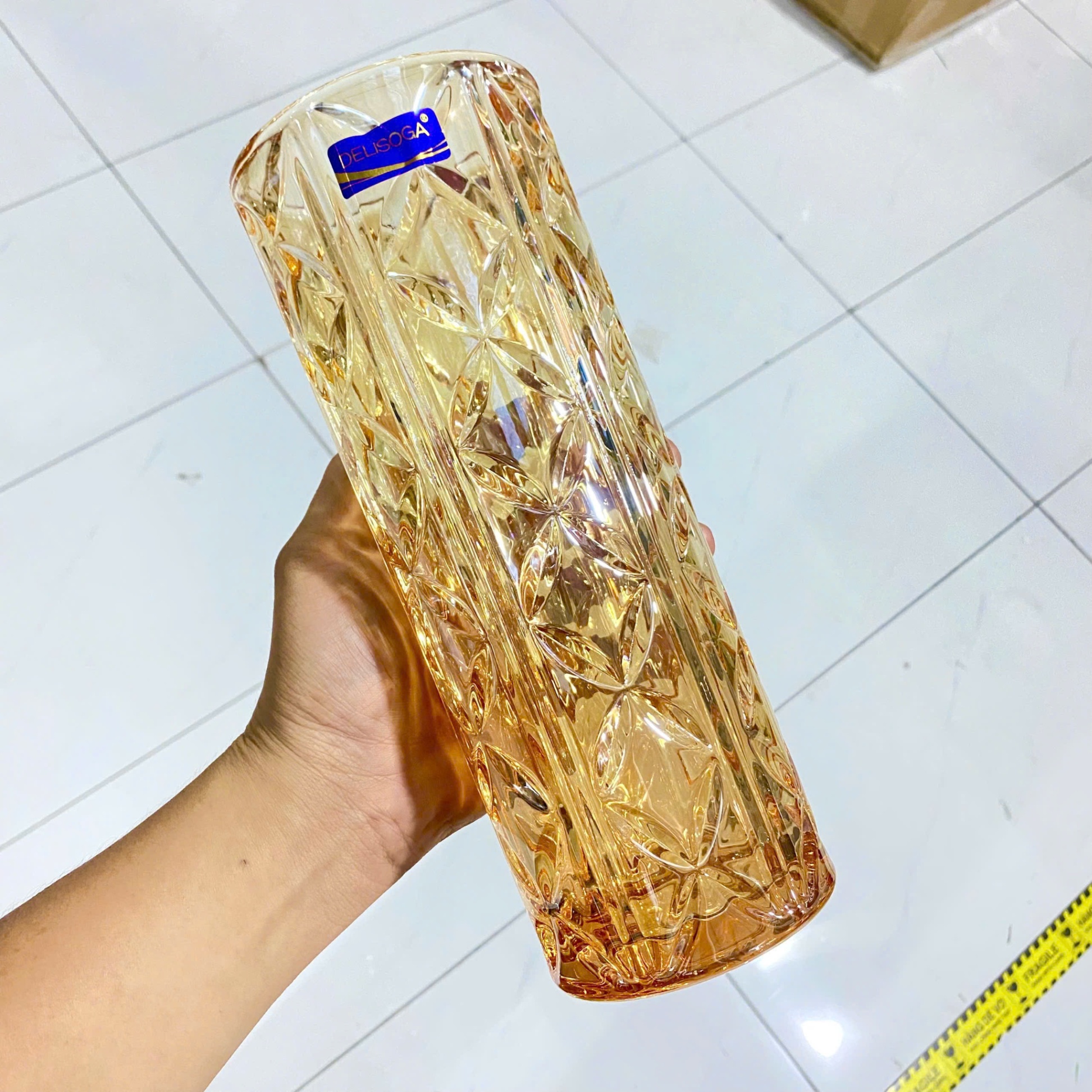 [12] Bình Cắm Hoa Hổ Phách DELI DSHP130-250A/L1H 25cm