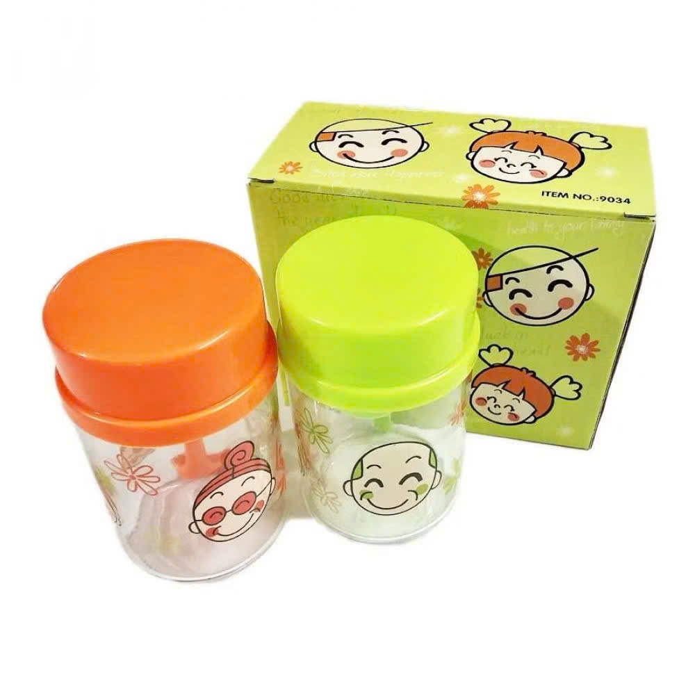 [72] Set 2 Hũ Đựng Gia Vị Thủy Tinh 380ml 9034